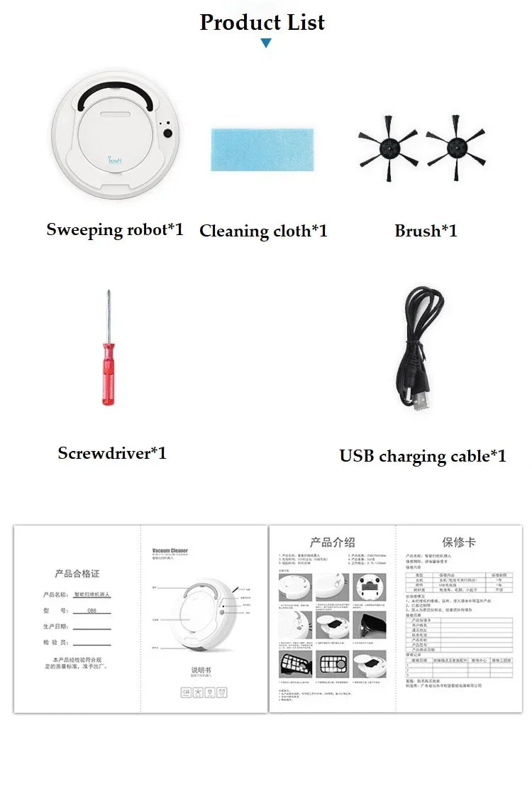 BOWAI Automatic Robot Vacuum Cleaner – Smart Dry & Wet Sweeping Robot for Home Floors