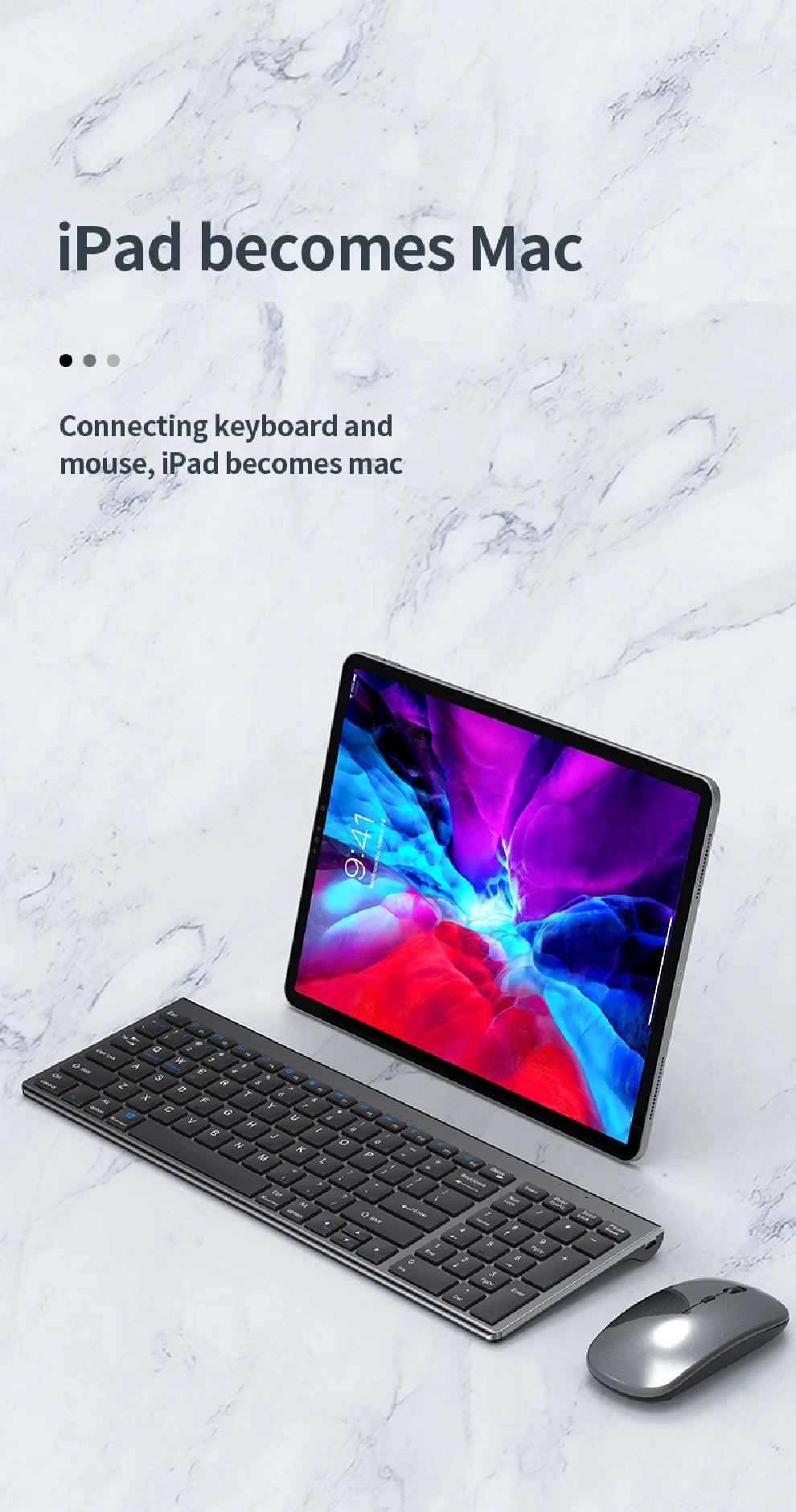 Slim Wireless Keyboard Mouse Set – Multi-Device Bluetooth, USB Receiver