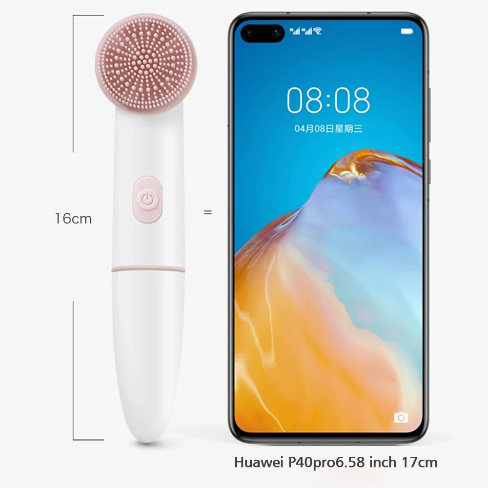 2-in-1 Electric Facial Cleanser – Waterproof Silicone & PBT Deep Clean Brush