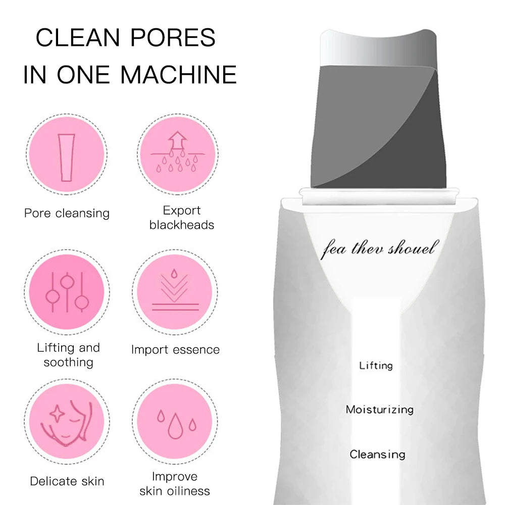 MERALL Ultrasonic Skin Scrubber – EMS Ion Deep Pore Facial Cleaner