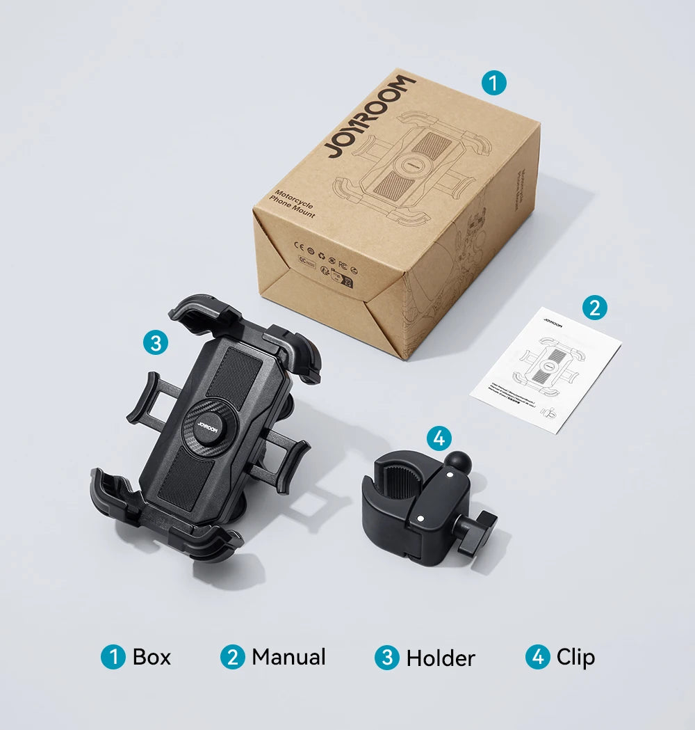 Anti-Vibration Motorcycle Phone Holder – 360° Handlebar Mount