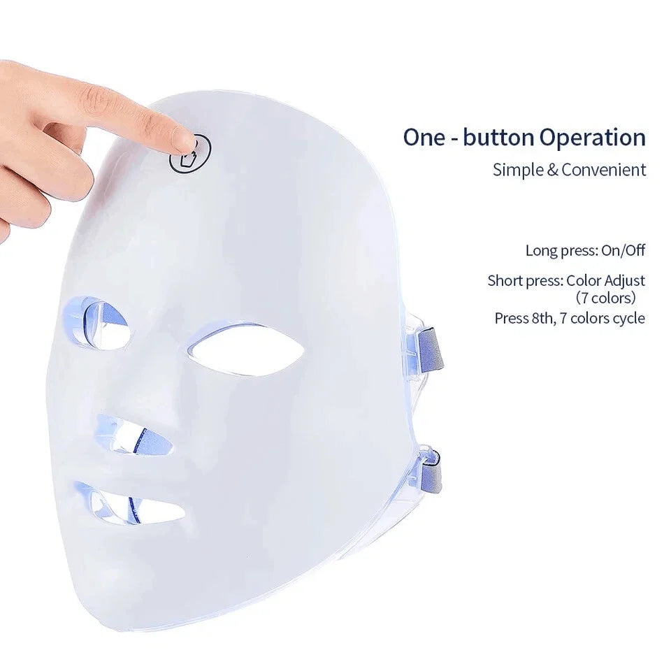 VamsLuna Wireless LED Face Mask – 7-Color Photon Therapy for Wrinkles & Brightening