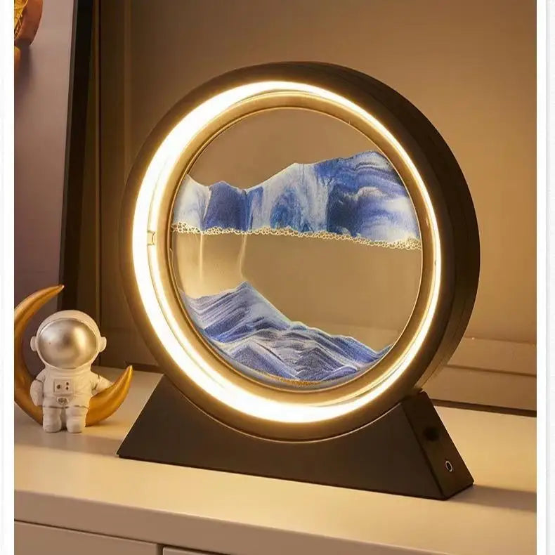 Rotating Quicksand Art Lamp | 360° Moving Sand Glass Atmosphere Light