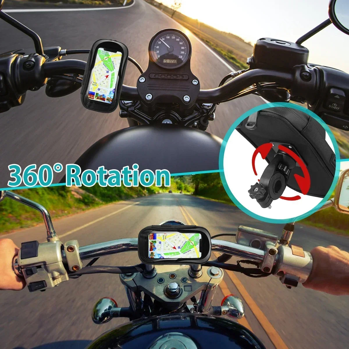 Handlebar Phone Holder Bag – Touch Screen Bike & Motorcycle Mount