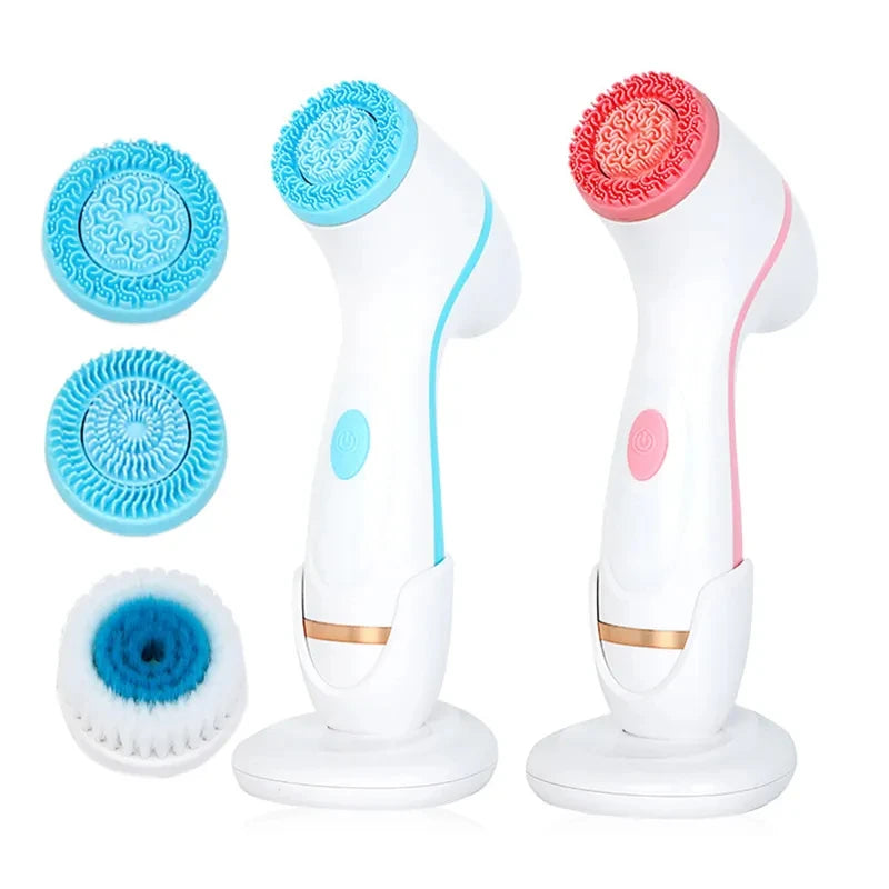Electric Facial Cleanser – IPX7 Waterproof Multi-Brush Skin Cleaning Device