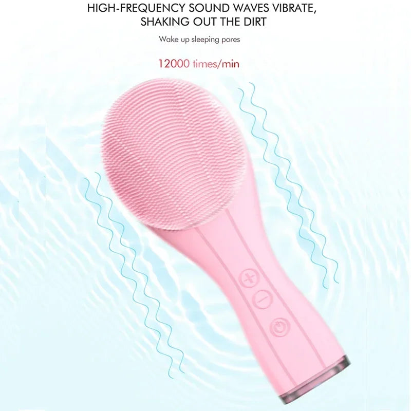 Windaily Rechargeable Silicone Facial Cleansing Brush – IPX7 Waterproof Deep Clean Vibration Tool