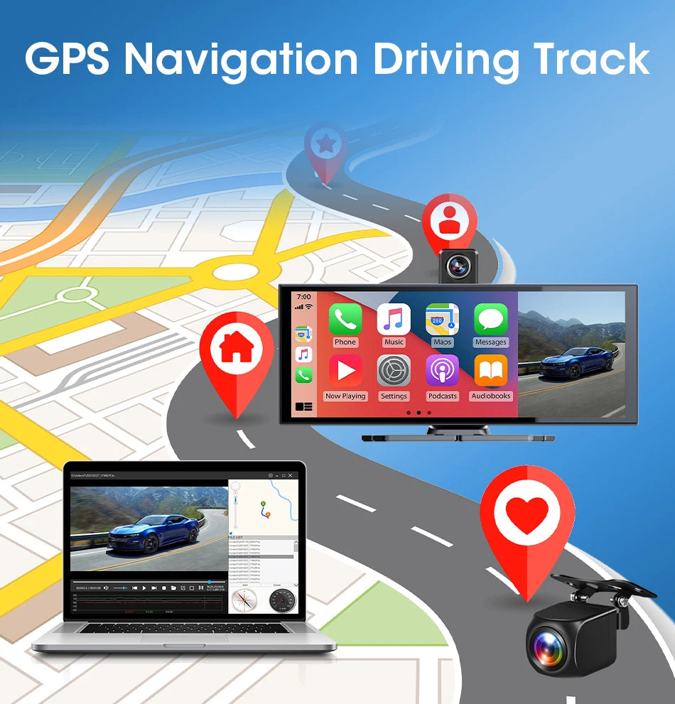 Develuck 11.26” 4K Smart Rearview Mirror Dash Cam with CarPlay & Android Auto