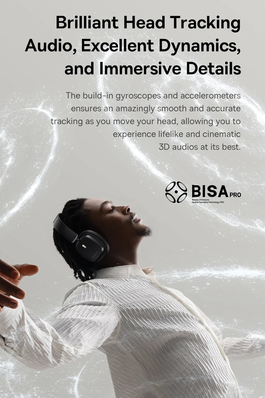 BASEUS Bowie 30 Max ANC Wireless Headphones – LDAC, Spatial Audio, 65H Battery