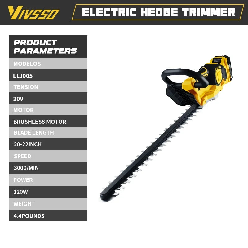For Dewalt 20v Battery Pins Cordless Electric Hedge Trimmer Brushless – Stainless Steel Blade Garden Cutter (Battery Optional)