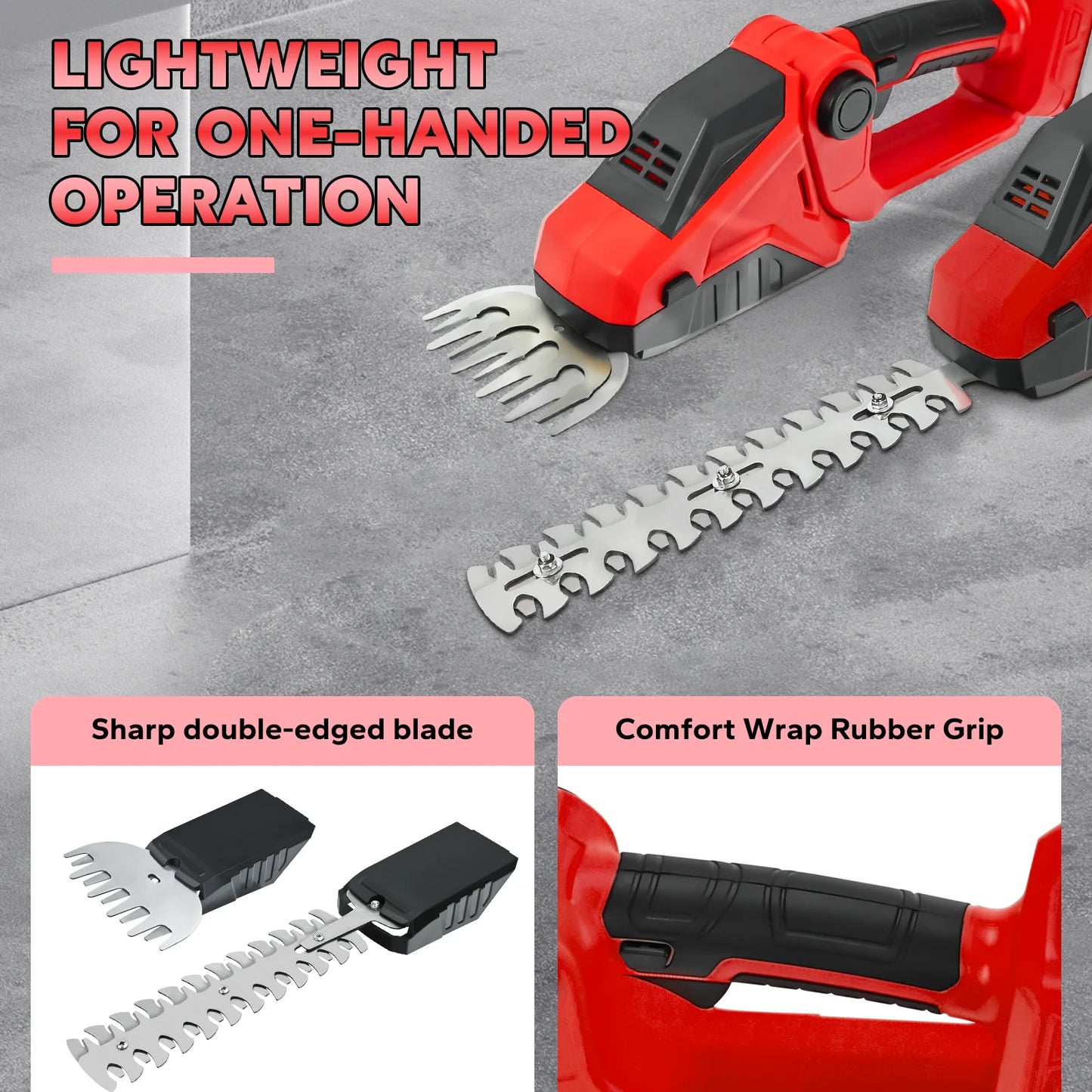 Cordless Hedge Trimmer 2-in-1 Electric Shrub Trimmer Kit Garden Tool for Milwaukee 18V Battery(No Battery)