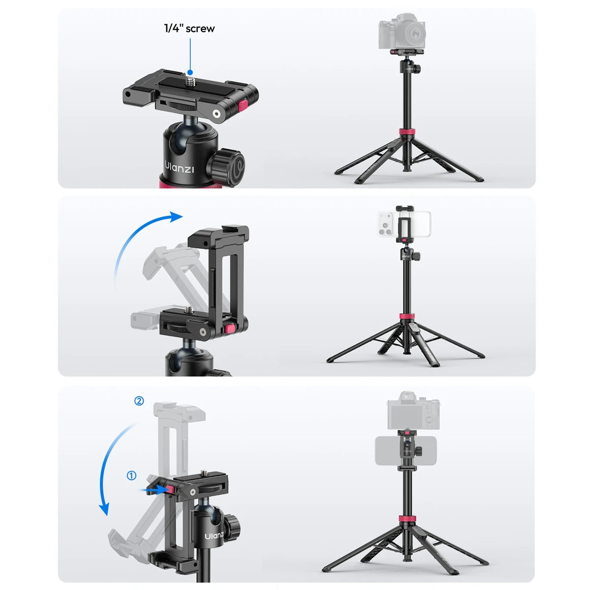 MT-44 B Auto-Deploy Tripod Pole – 1.5m with Bluetooth Remote