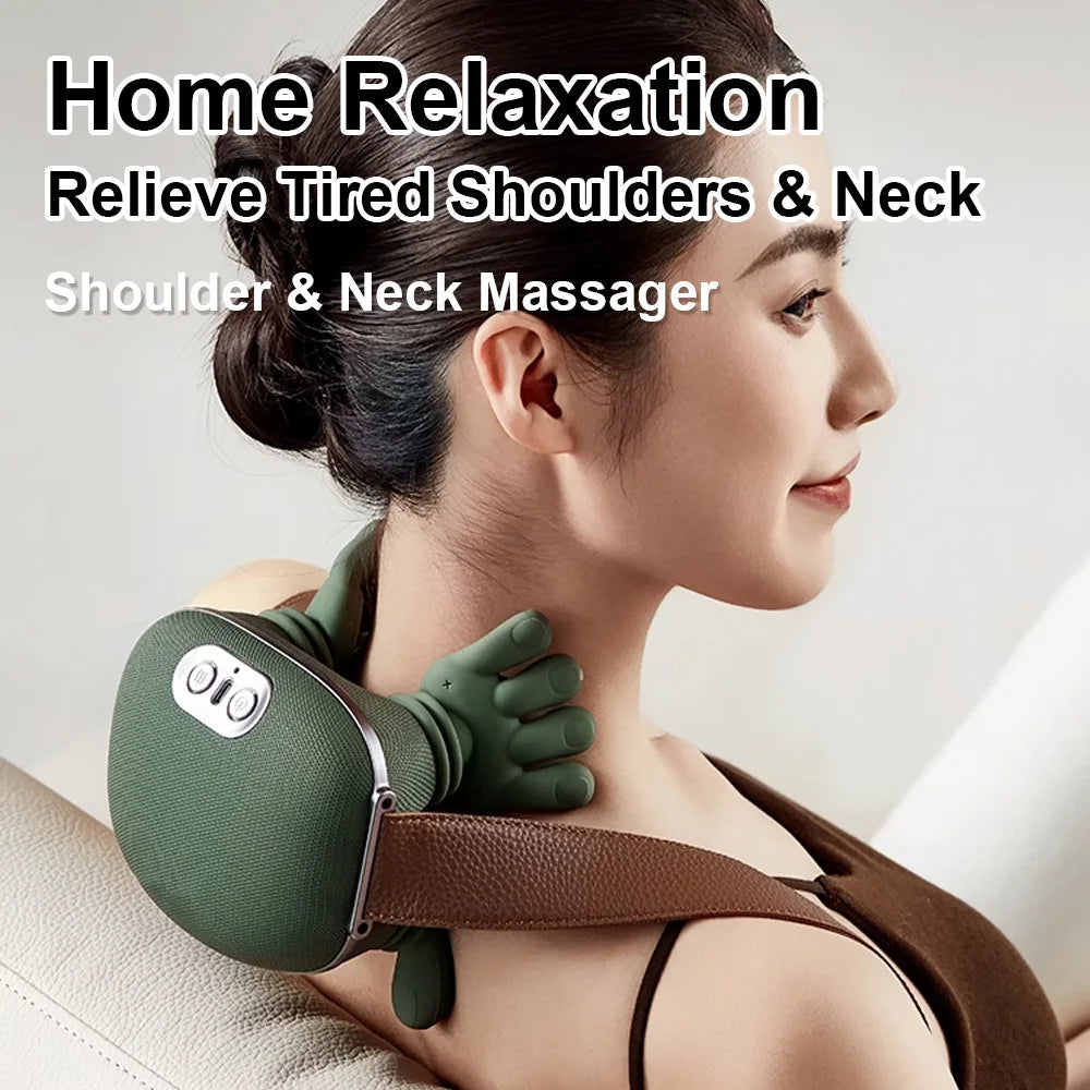 4-Finger Kneading Neck Massager – Hot Compress Trapezius & Shoulder Relief