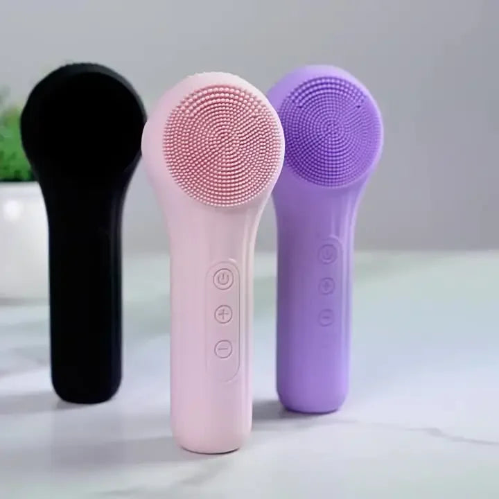 LSHOW Rechargeable Sonic Facial Cleansing Brush with Hot Compress – IPX7 Waterproof Deep Clean & Massage Tool
