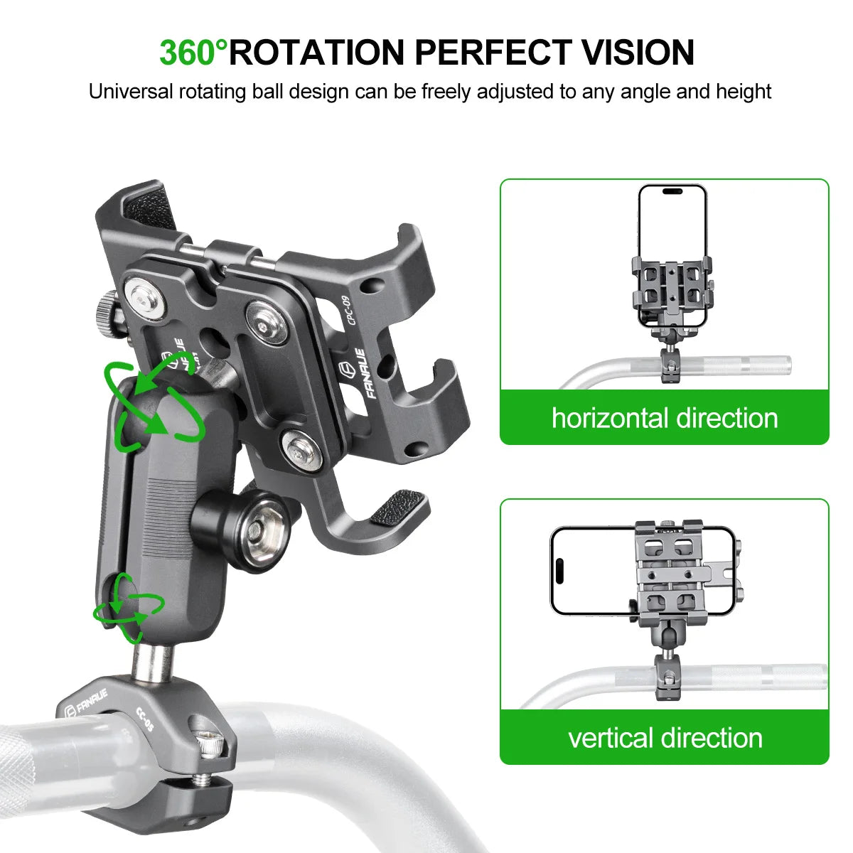 Motorcycle Phone Holder CPC-09T6F – Universal Handlebar Mount