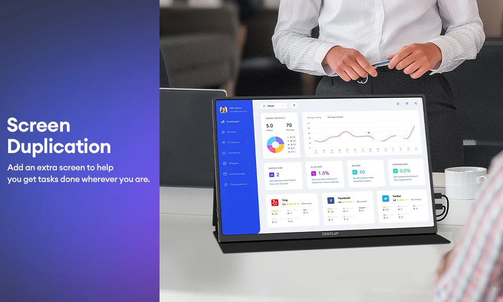 EUSLAP P16K 16 Inch QHD Portable Monitor | 144Hz 16:10 IPS | 500 Nits HDR500 | USB-C / HDMI