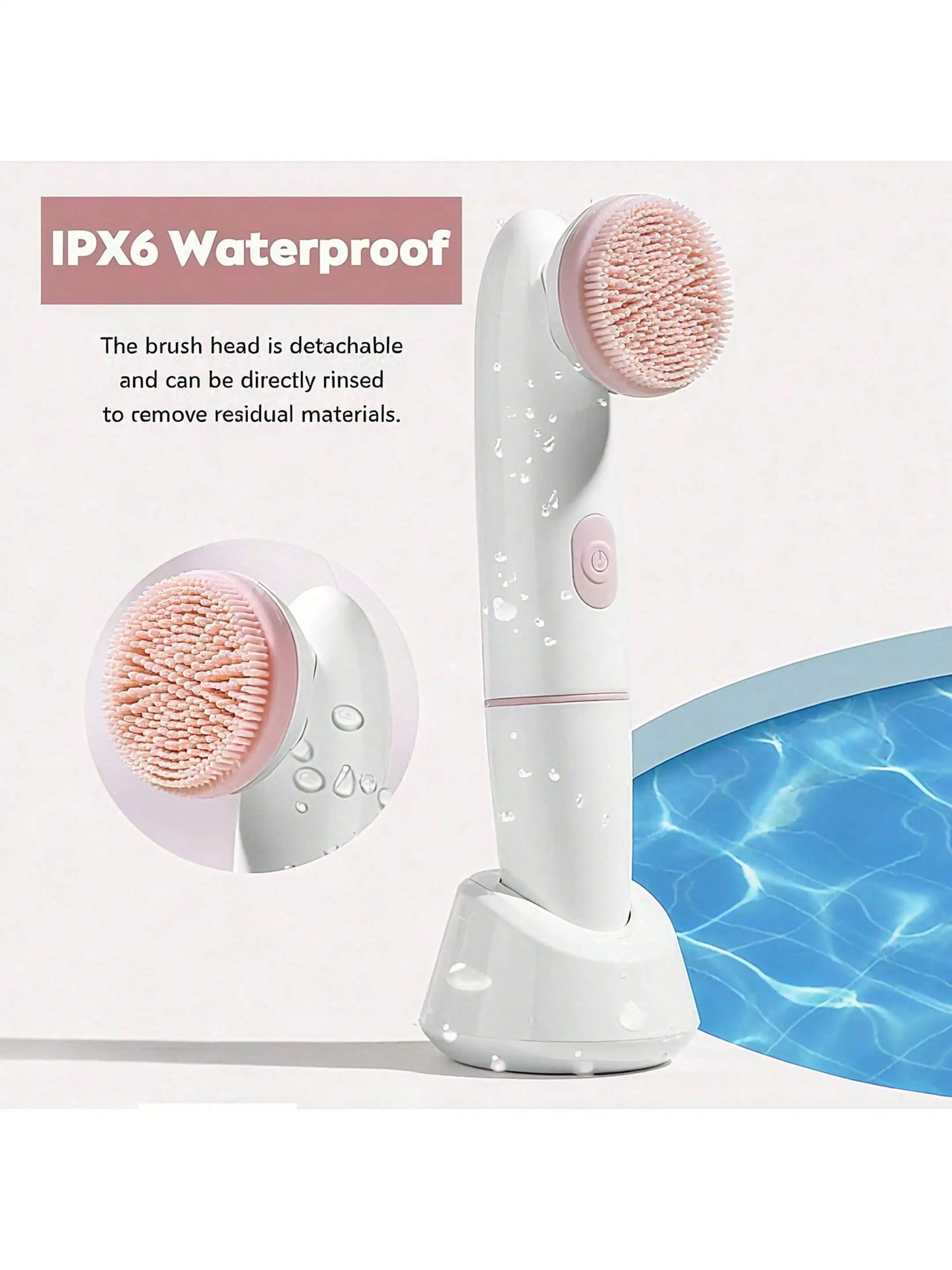 Electric Facial Cleansing Brush – Battery Powered Waterproof Face Cleanser