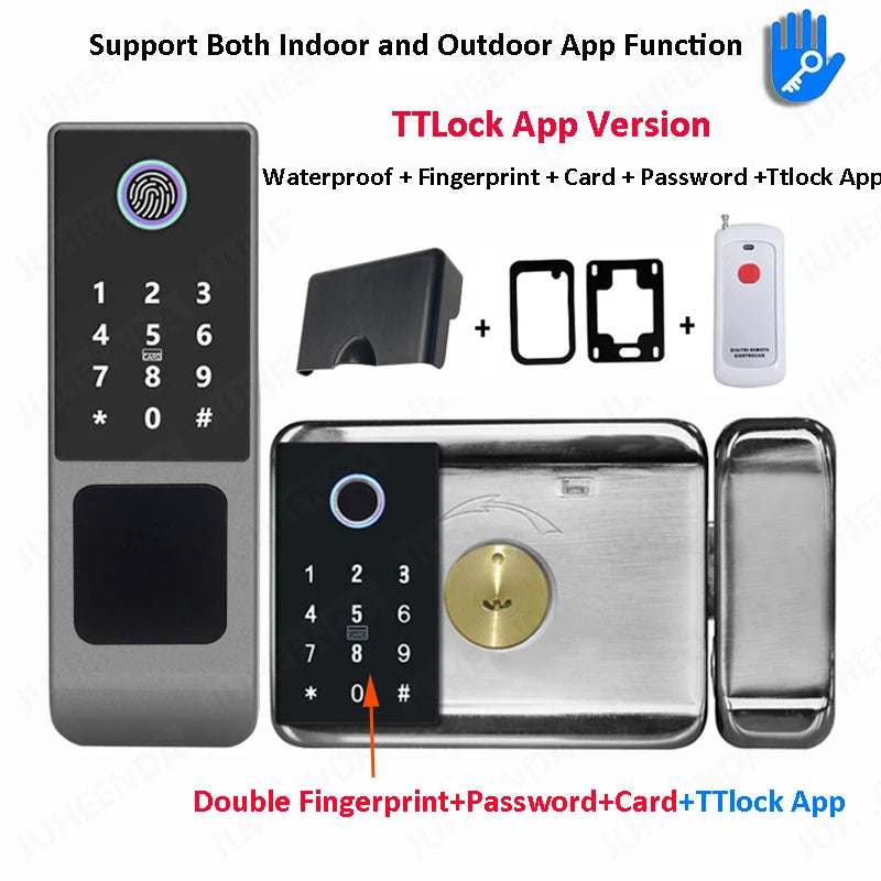G23 Waterproof Smart Gate Lock – Fingerprint, Password, Card & Remote Unlock