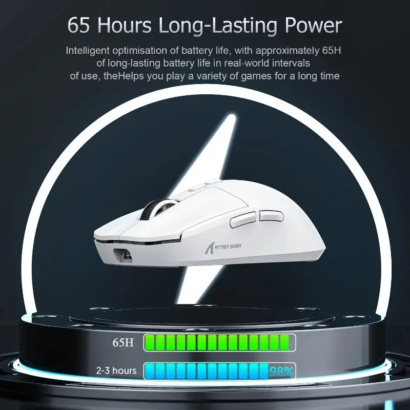 Attack Shark X11 Triple-Mode Wireless Gaming Mouse – PAW3395, 22,000 DPI, Magnetic Charging Dock