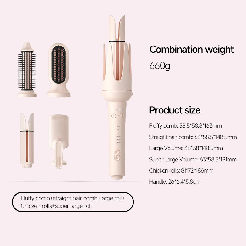 Automatic Rotating Hair Curler – 32mm Ceramic Wave Curling Iron with Interchangeable Barrels