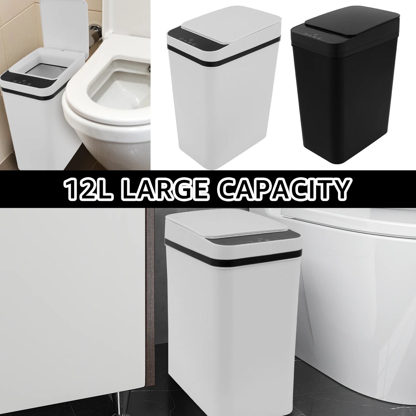 Willstar Automatic Sensor Trash Can – 12L Touch-Free Waste Bin (Battery Powered)