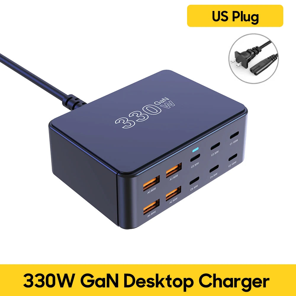 BK-123D 800W GaN Fast Charger – Multi-Port USB-C 100W PD for Laptops & Phones