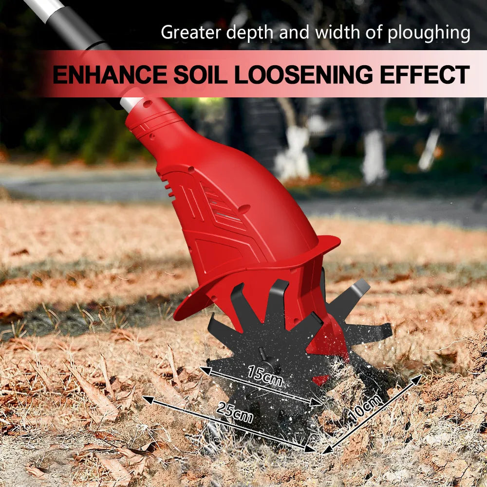 LXXMY Cordless Electric Cultivator 4000W High Power Garden Tiller with Makita Battery