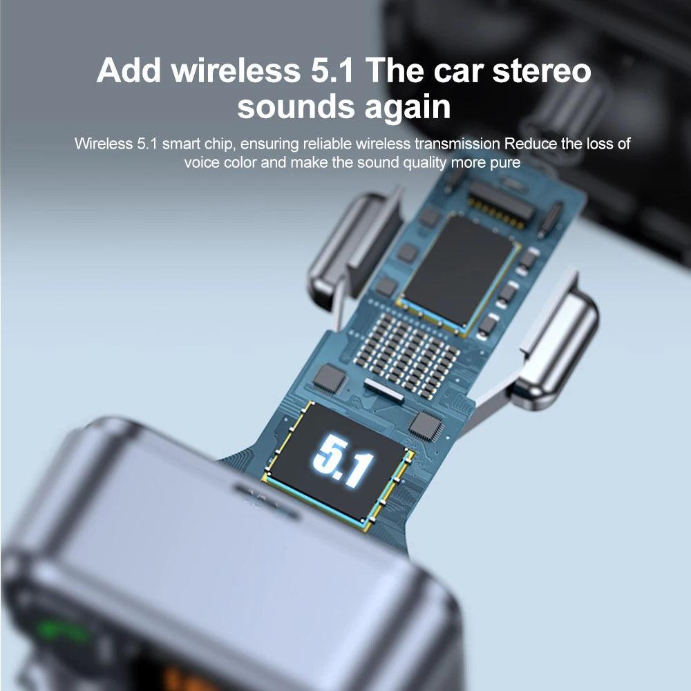 Q28 Bluetooth 5.1 FM Transmitter Car Charger | Dual USB & Type-C Fast Charging with Voltage Display