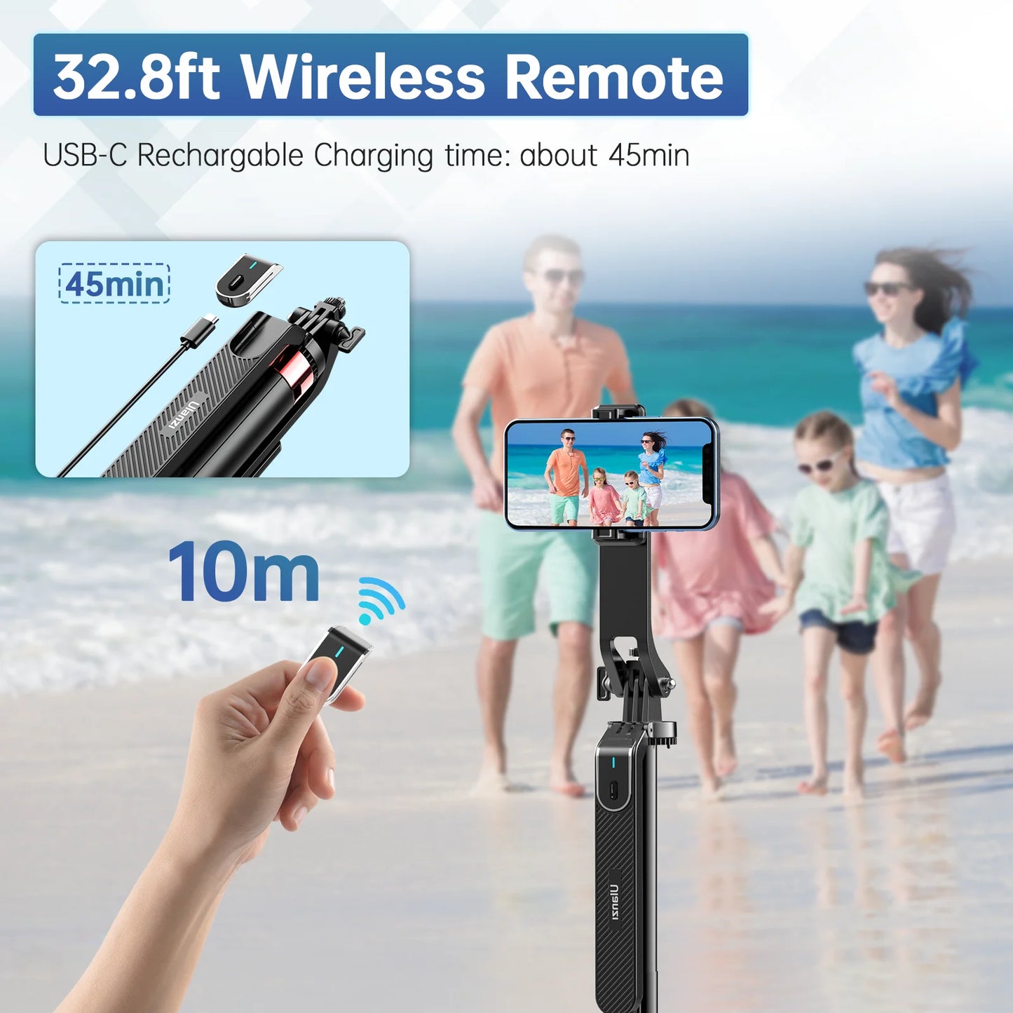 Ulanzi 1.8M Smartphone Selfie Stick Tripod – Bluetooth Remote & 360° Head