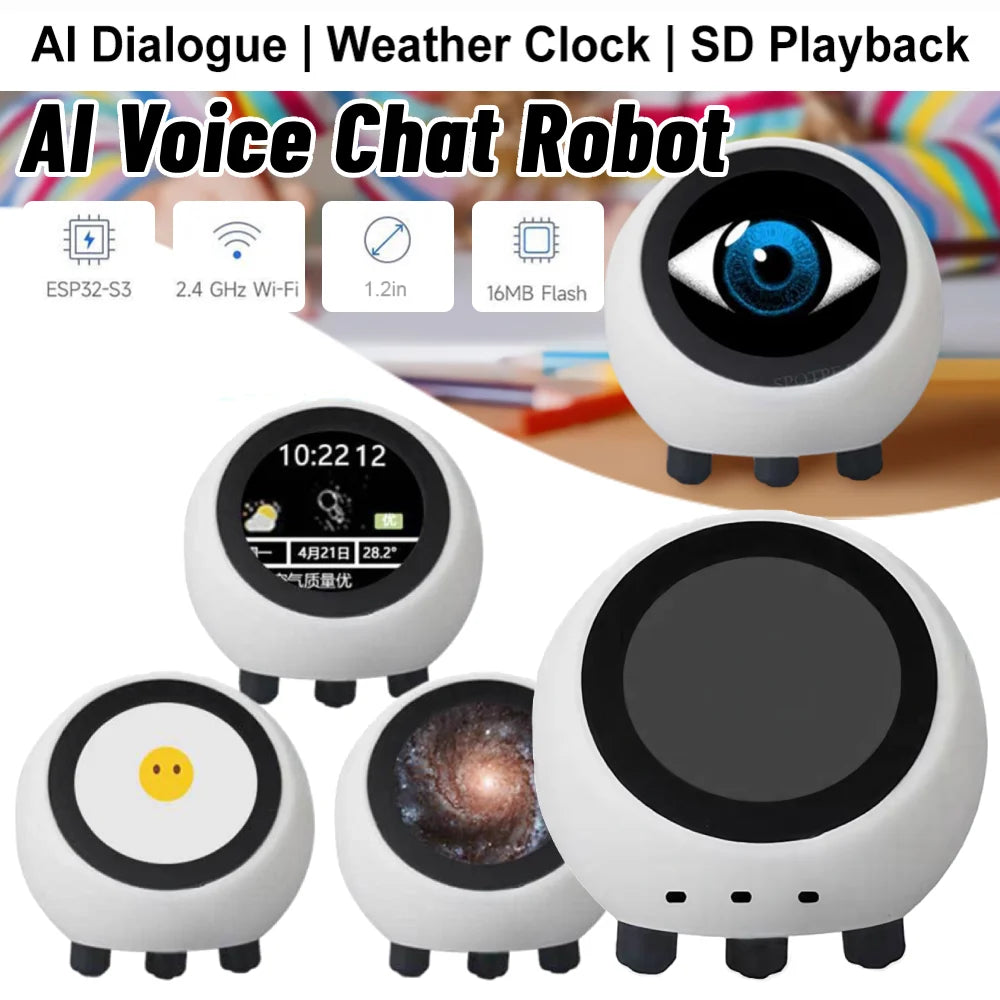 Shunmaii ESP32-S3 AI Voice Chat Robot – Smart Desktop Assistant with 1.28″ LCD Display