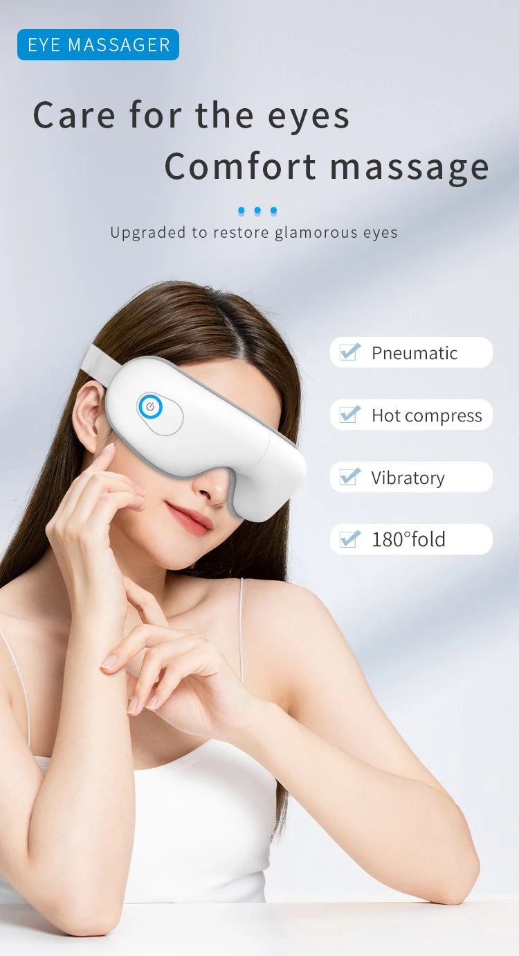 VIMYSHOW Bluetooth Eye Massager – Heat, Vibration & Music Relaxation Mask