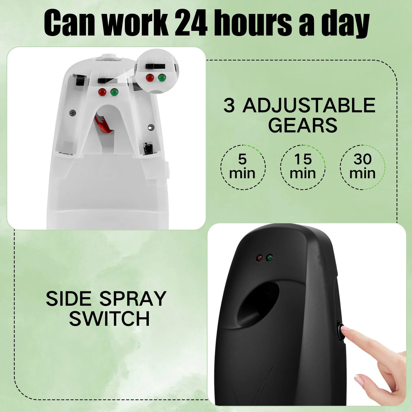 i Cafilas Automatic Air Freshener Spray Dispenser – 5/15/30 Min Timer, Battery Powered