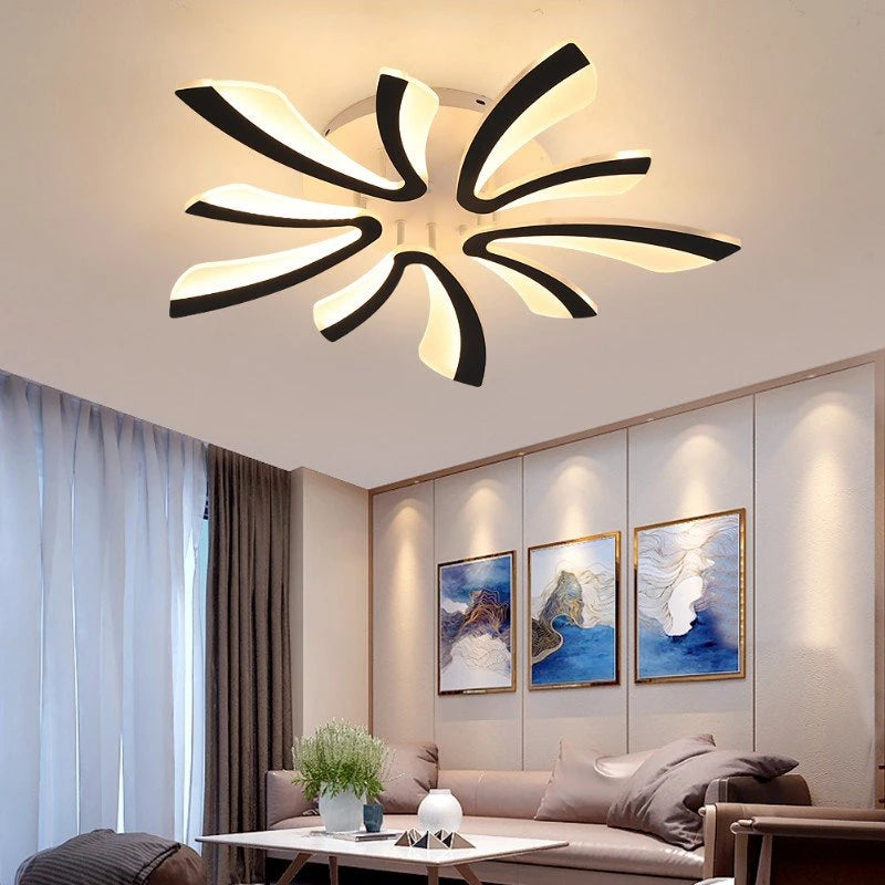 JAYGIY LIGHT Butterfly LED Ceiling Light | Dimmable Remote Control, Modern White