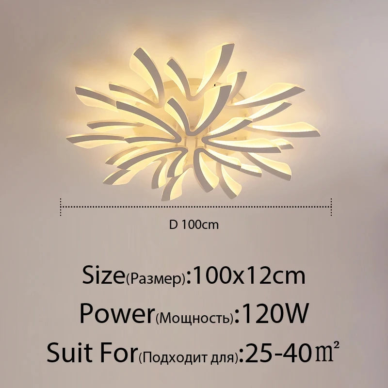 JAYGIY LIGHT Butterfly LED Ceiling Light | Dimmable Remote Control, Modern White