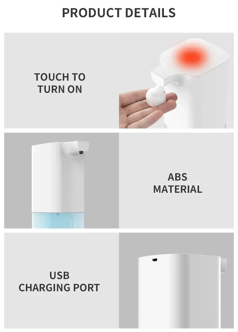 Automatic Foam Soap Dispenser – Touchless 350ml USB Rechargeable Smart Hand Wash Dispenser