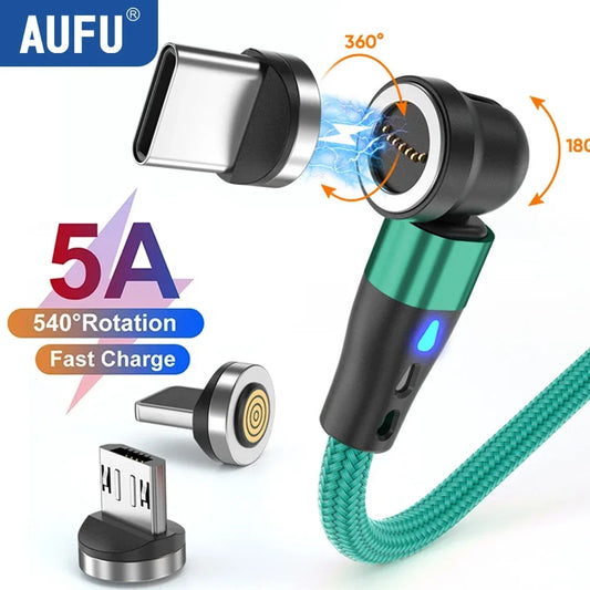 540° Magnetic USB-C Cable 5A – Rotating Fast Charge Cable (Charging Only)