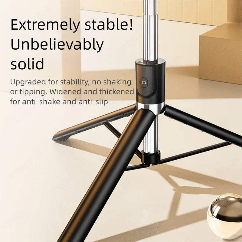 Ultra-Long 1.7m Bluetooth Selfie Stick Tripod – Stainless Steel