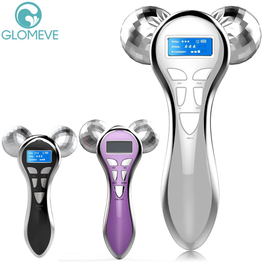 GLOMEVE 4D EMS Facial Roller – LED Vibration Face Lift & Anti-Aging Tool