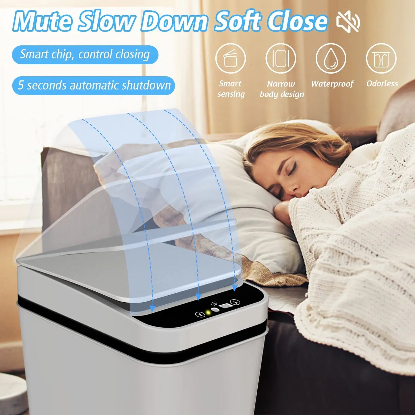 12L Smart-Style Sensor Trash Can – Space-Saving Automatic Waste Bin for Bathroom & Kitchen