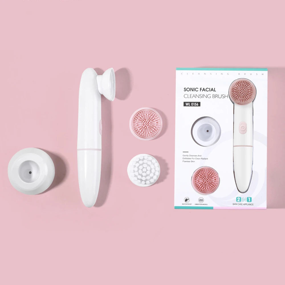 Hailicare 2-in-1 Electric Silicone Facial Cleanser – Waterproof Deep Pore Cleansing Brush