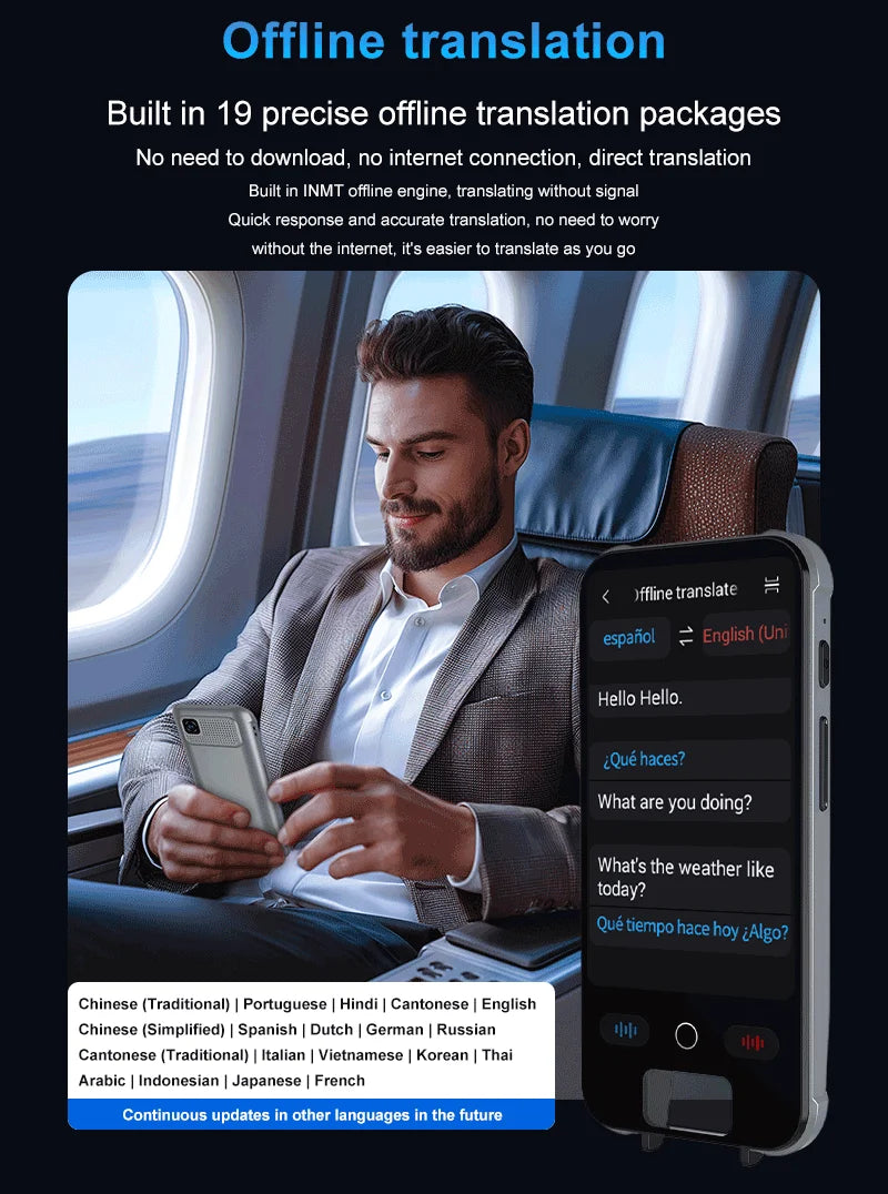 ESTG S25 Pro AI Voice Translator – Portable Real-Time Language Translation Device with Screen