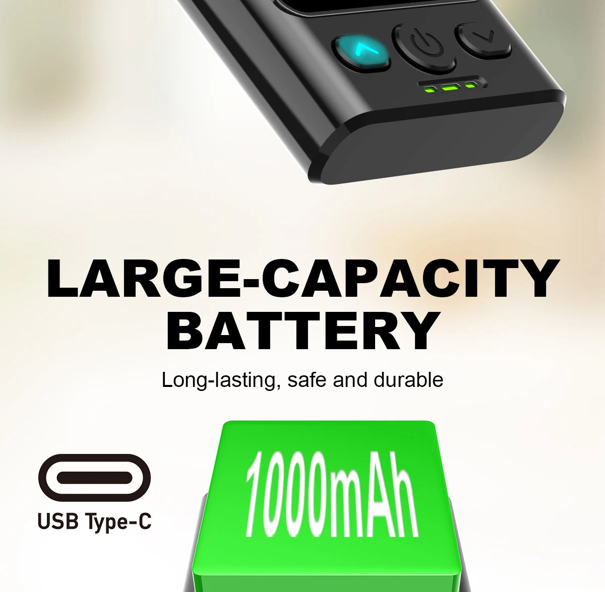 Portable Carbon Monoxide Detector with LCD Display, 85dB Alarm, Temp & Humidity Monitor, USB-C Rechargeable