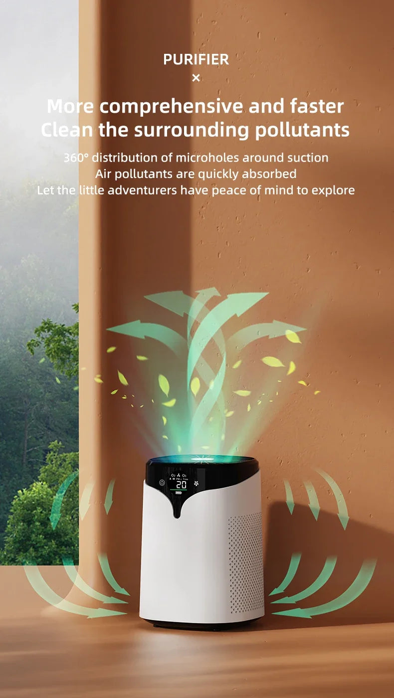 Mini Air Purifier for Bedroom & Office – K10 Ionizer, Formaldehyde Removal, Low Noise
