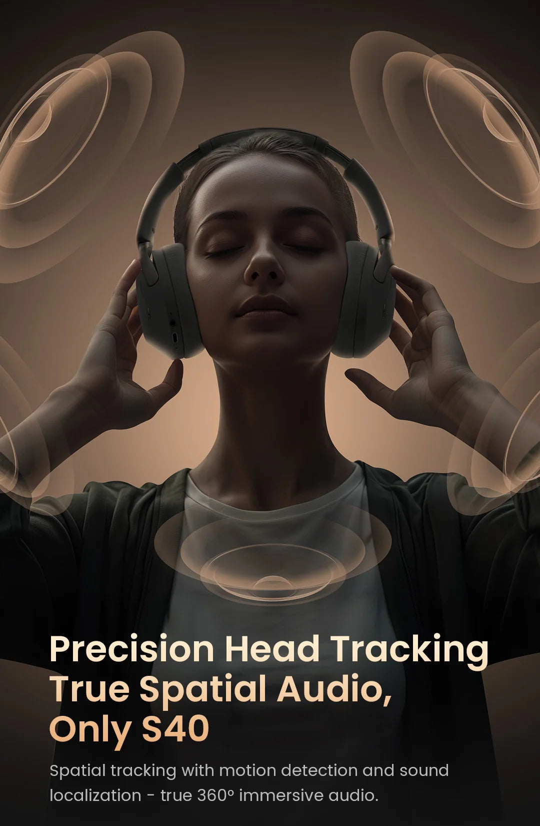 S40 ANC Wireless Headphones – 50dB Noise Cancelling, LDAC, 90H Battery