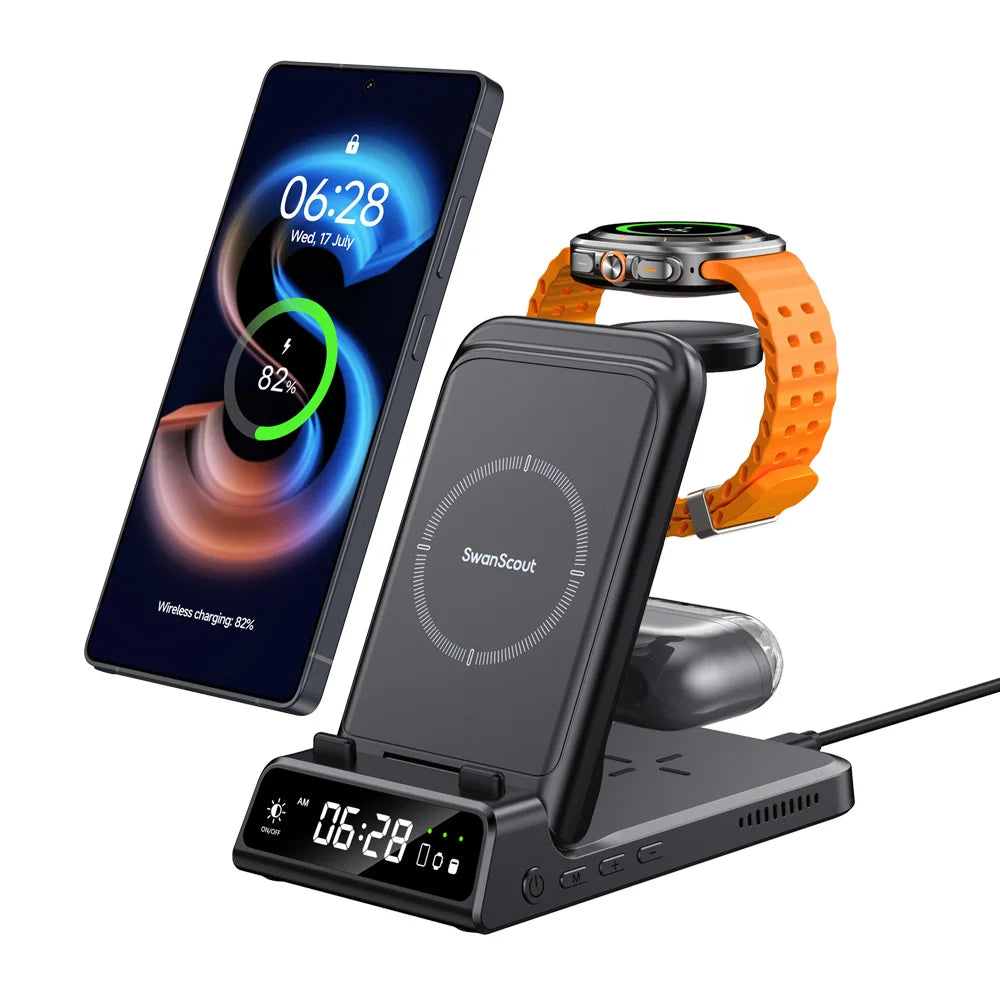 Foldable Wireless Charger Stand for Samsung Phone, Watch & Buds