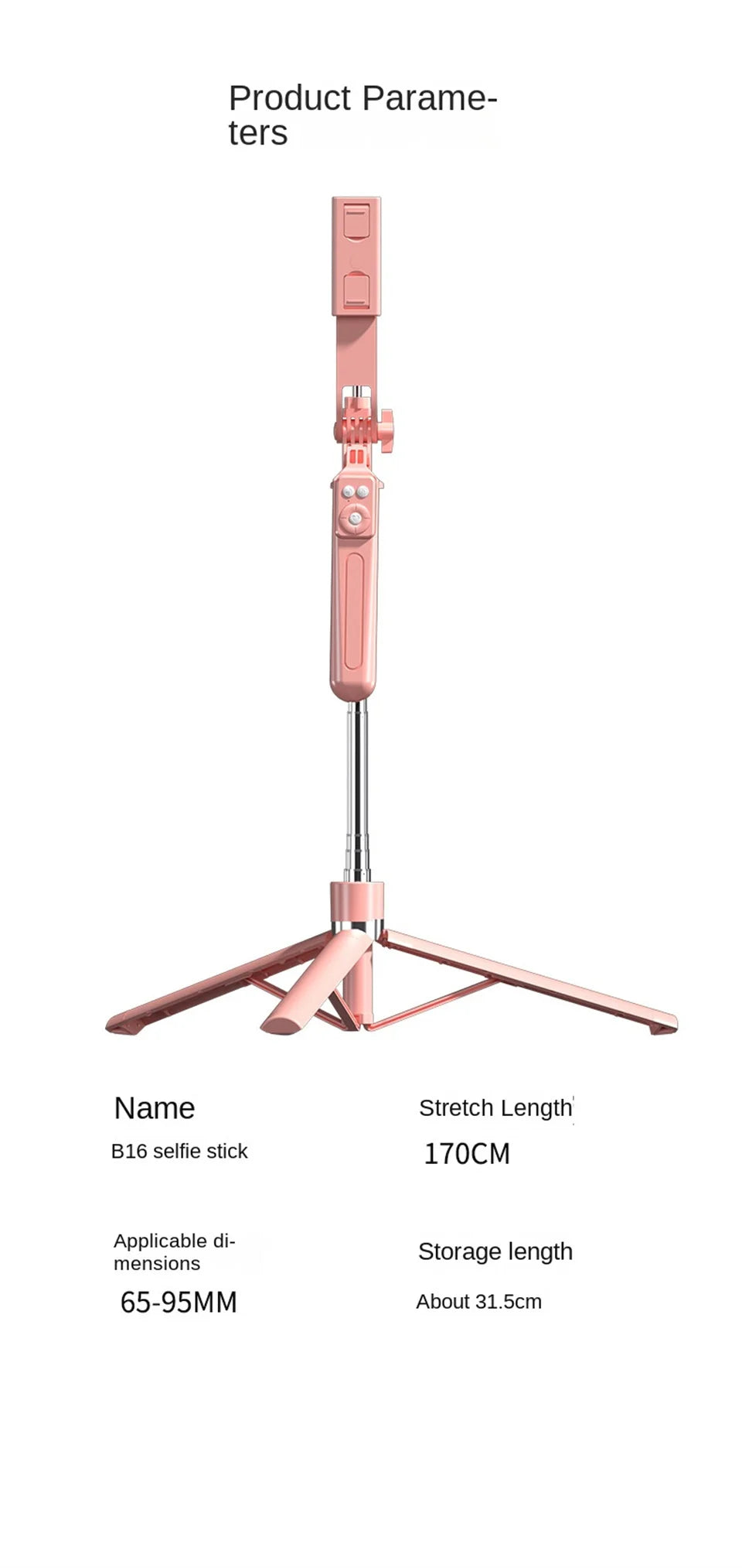 Bluetooth Selfie Stick Tripod 170cm – Lightweight Travel Stand for Phones & Cameras