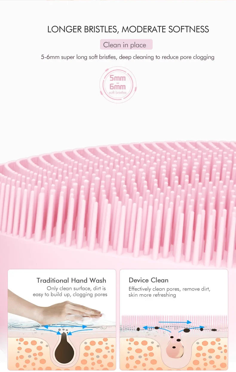 Windaily Rechargeable Silicone Facial Cleansing Brush – IPX7 Waterproof Deep Clean Vibration Tool