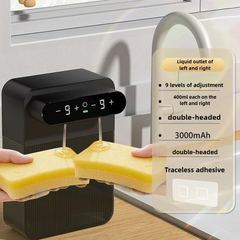 Double Automatic Soap Dispenser – Touchless Dual Soap Dispenser for Bathroom & Kitchen