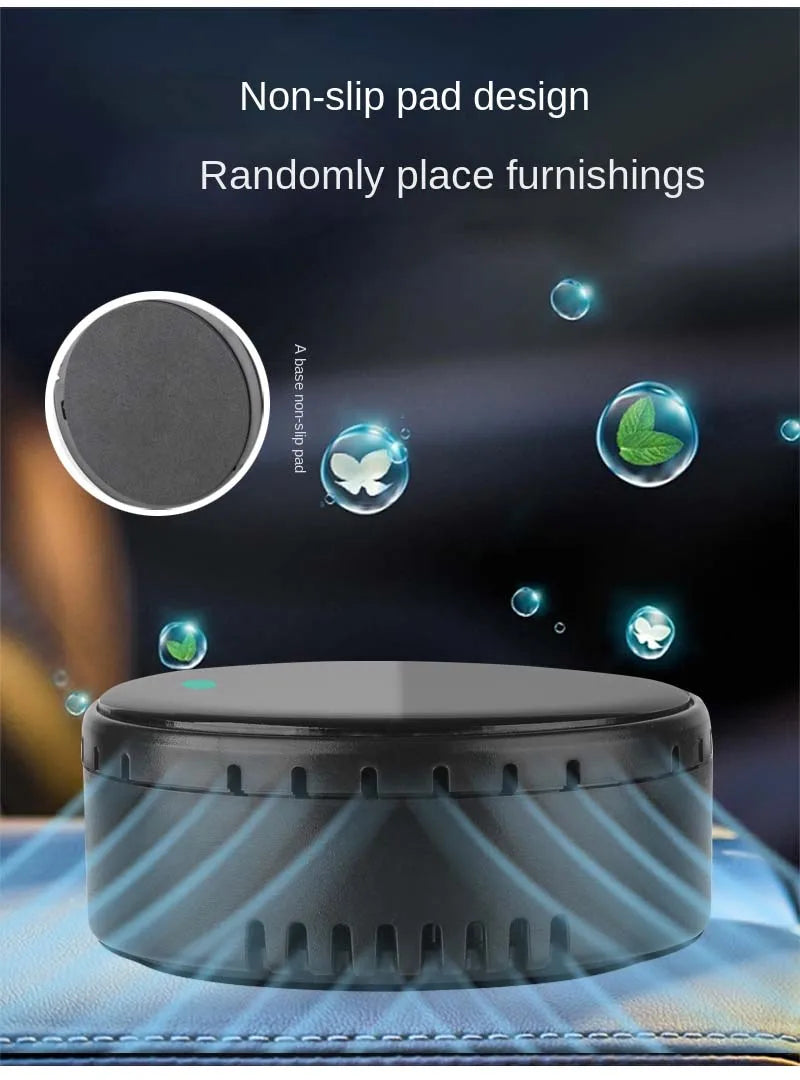 Solar & USB Car Air Purifier with Ozone Sterilization & Negative Ion Release – Compact Vehicle Oxygen Bar