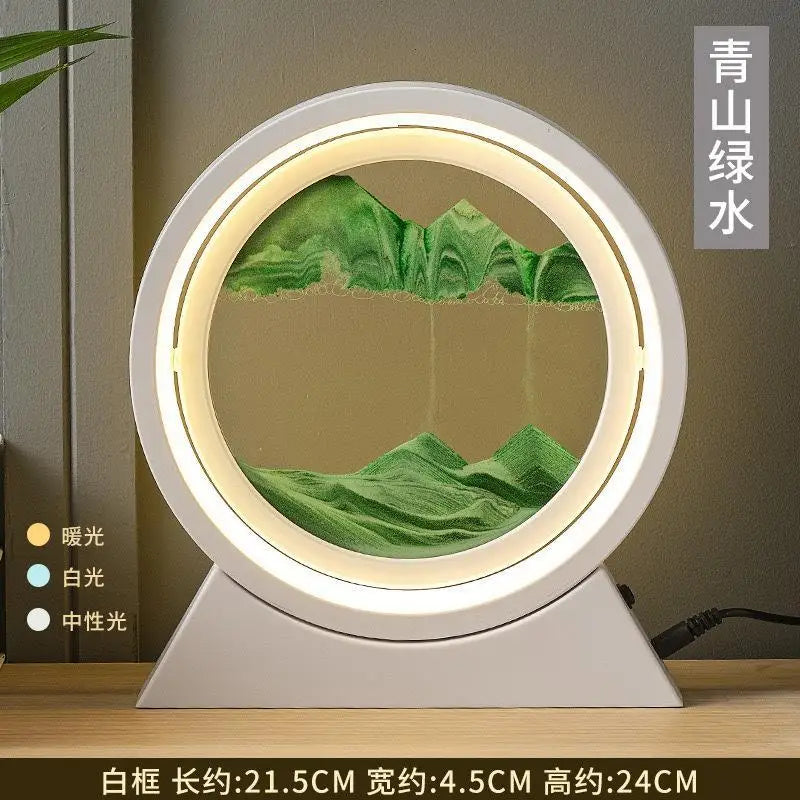 Rotating Quicksand Art Lamp | 360° Moving Sand Glass Atmosphere Light