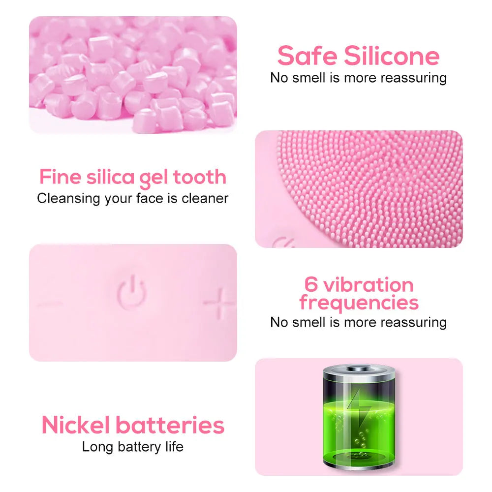 Rechargeable Silicone Facial Cleansing Brush – Gentle Exfoliation & Deep Clean Skincare Tool